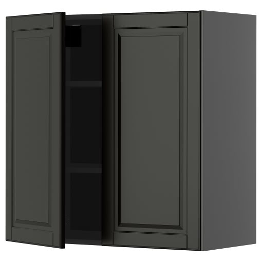 METOD, стенен шкаф с рафтове/2 вратички, 995.877.61