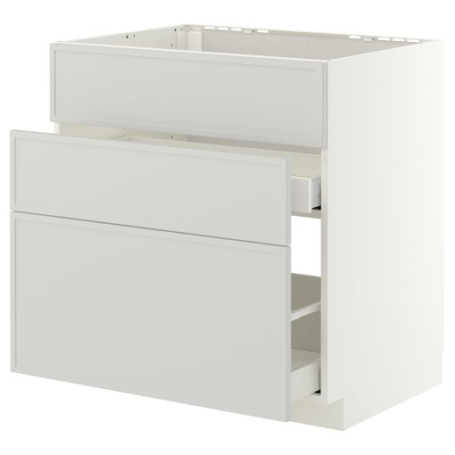 METOD/MAXIMERA, долен шкаф за мивка + 3 чела/2 чекм., 80x60 см, 996.059.20