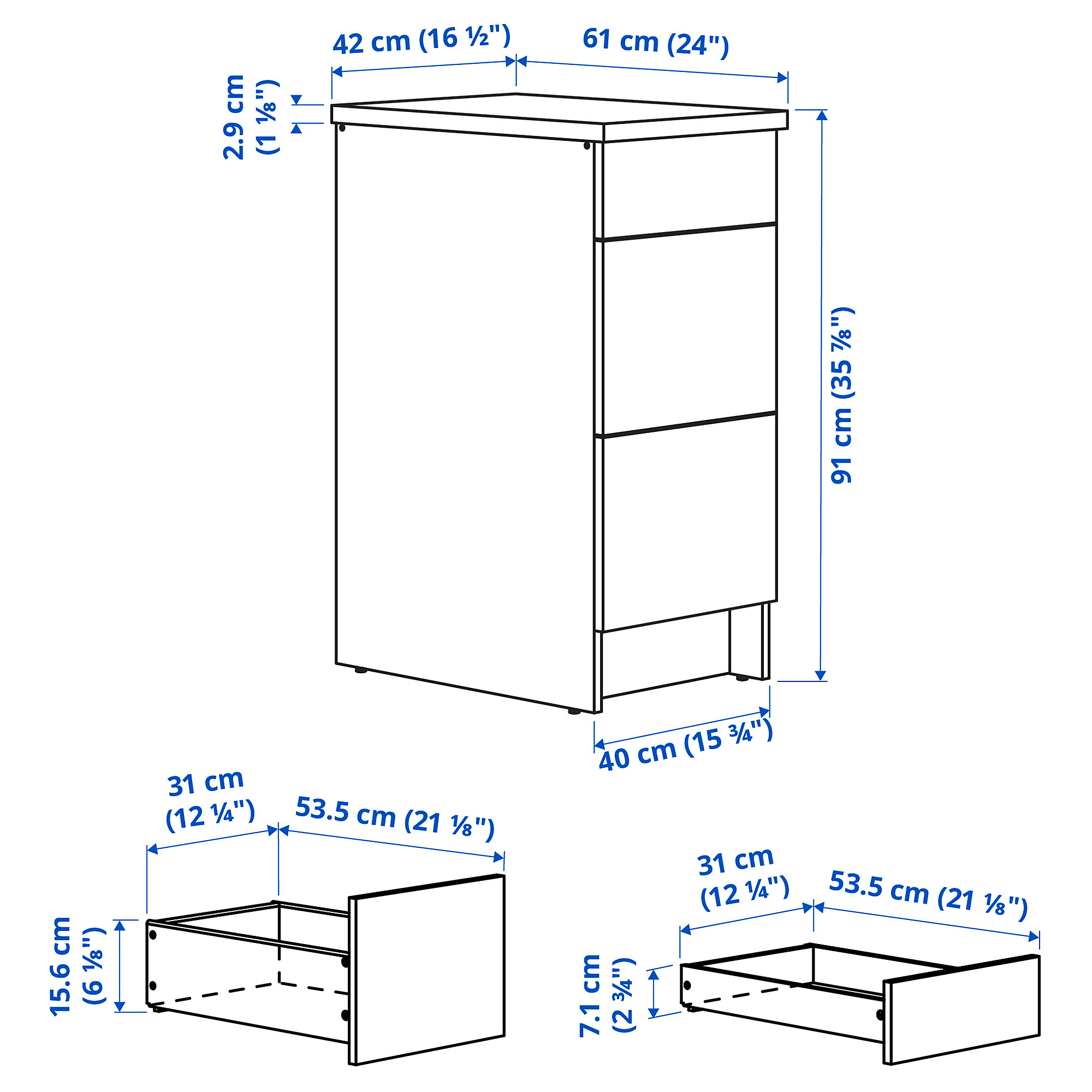 KNOXHULT долен шкаф с чекмеджета 90326787 | IKEA България